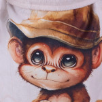 Детски халат с качулка Monkey и DF печат – размер S